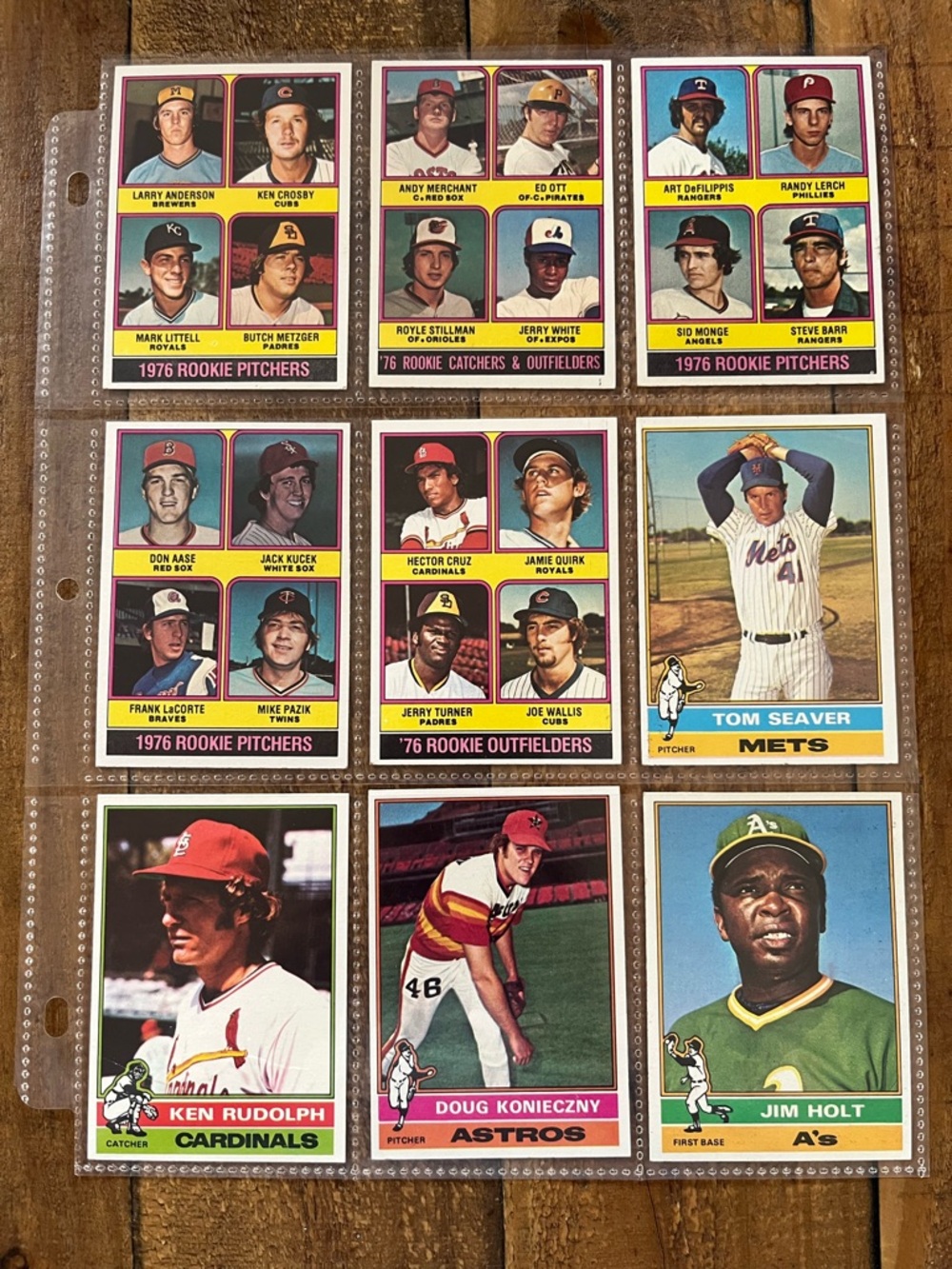 1976 Vintage Topps Baseball Card Lot  set of 9.  Including Tom Seaver